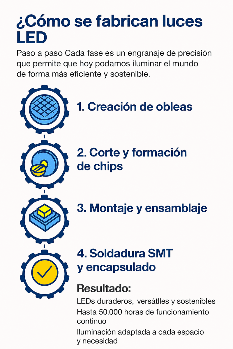 paso a paso como se fabrican luces led